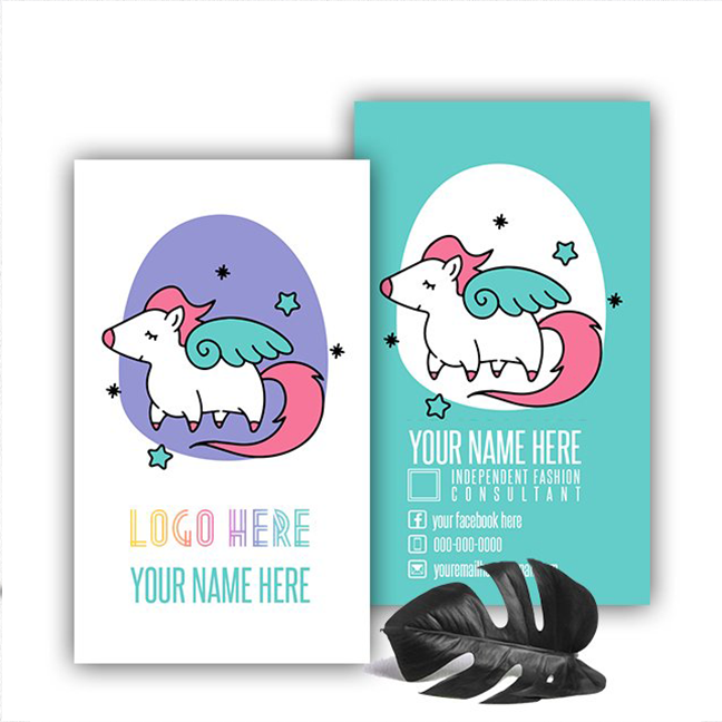 Unicorn Dragon Purple Business Card