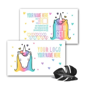 Unicorn Rainbow Horizontal Punch Business Card