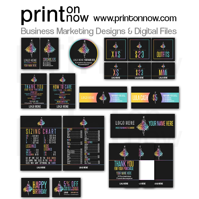 Girl Dress Black Business Marketing Bundle