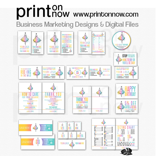 Girl Dress Rainbow Business Marketing Bundle