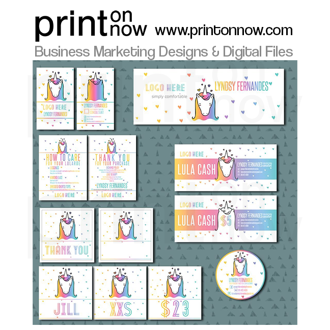 Unicorn Rainbow Business Marketing Bundle